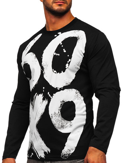 Men's Printed Long Sleeve Top Black Bolf 146745