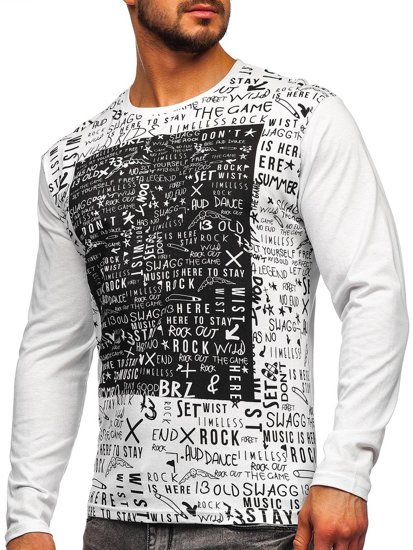 Men's Printed Long Sleeve Top White Bolf 1213