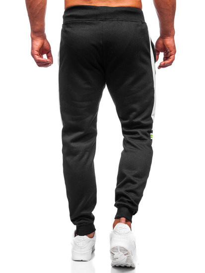 Men's Printed Sweatpants Black-Green Bolf AM125