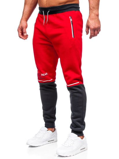 Men's Printed Sweatpants Red Bolf AM85