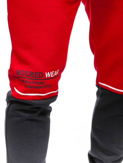 Men's Printed Sweatpants Red Bolf AM85