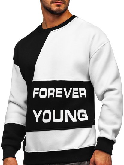 Men's Printed Sweatshirt Black-White Bolf 0003