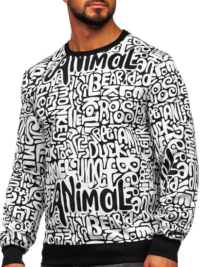 Men's Printed Sweatshirt Black-White Bolf 8B1131