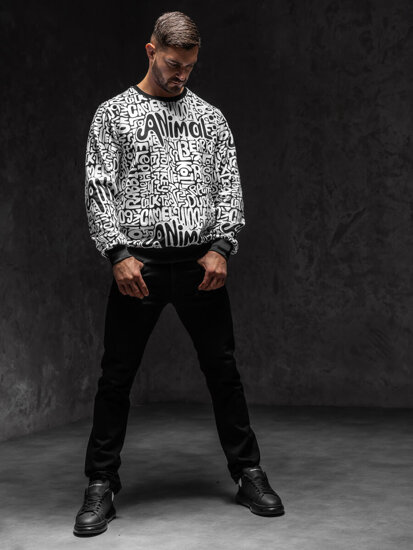 Men's Printed Sweatshirt Black-White Bolf 8B1131A1