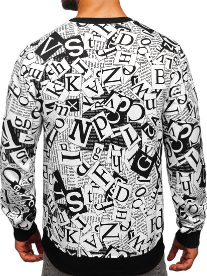 Men's Printed Sweatshirt Black-White Bolf 8B1135