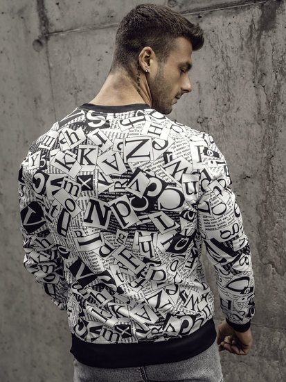 Men's Printed Sweatshirt Black-White Bolf 8B1135A