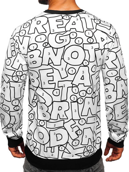 Men's Printed Sweatshirt Black-White Bolf 8B1136