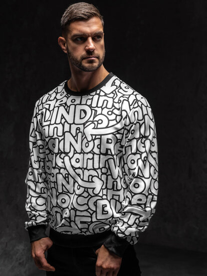 Men's Printed Sweatshirt Black-White Bolf 8B1137A1