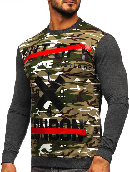 Men's Printed Sweatshirt Camo-Anthracite Bolf 69