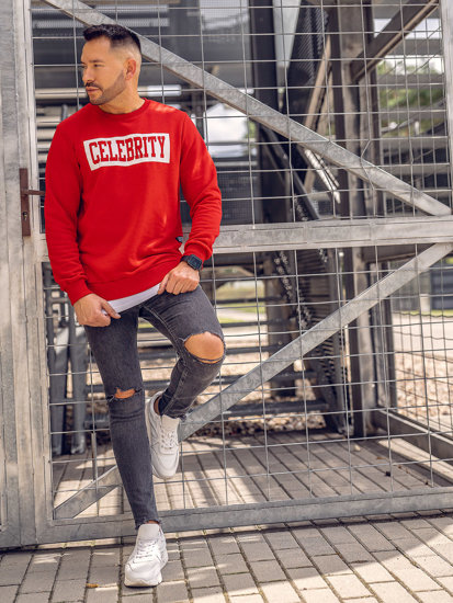 Men's Printed Sweatshirt Red Bolf 11115A