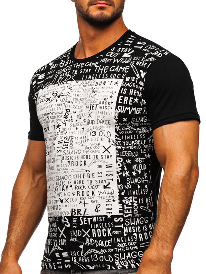 Men's Printed T-shirt Black Bolf 1173