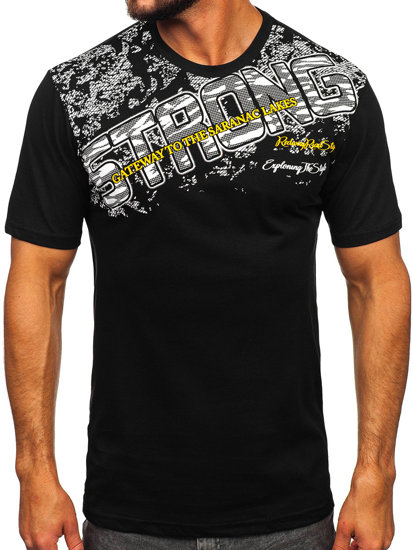 Men's Printed T-shirt Black Bolf 14234