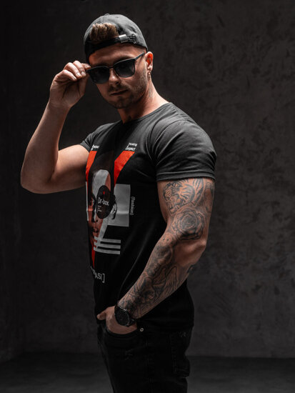 Men's Printed T-shirt Black Bolf KS2552