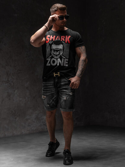 Men's Printed T-shirt Black Bolf KS2652