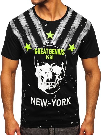 Men's Printed T-shirt Black Bolf Y70006