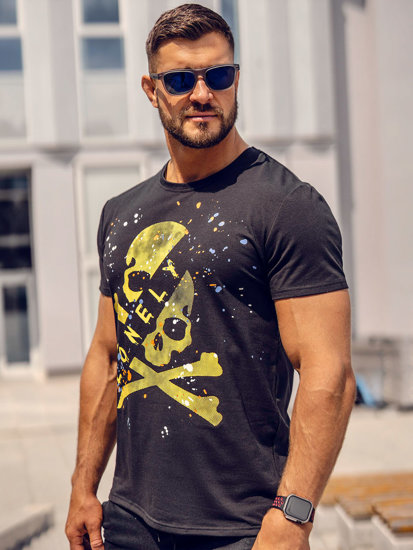 Men's Printed T-shirt Black Bolf Y70008A