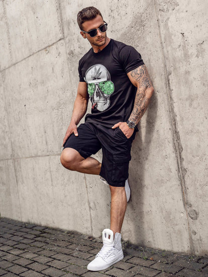 Men's Printed T-shirt Black Bolf Y70019A