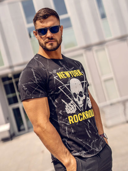 Men's Printed T-shirt Black Bolf Y70030A