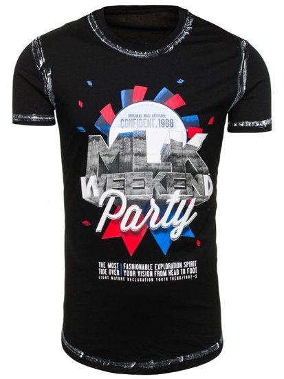 Men's Printed T-shirt Black Bolf s028