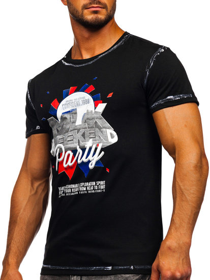 Men's Printed T-shirt Black Bolf s028