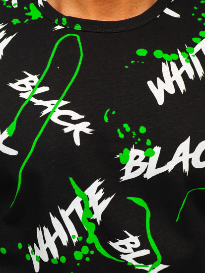 Men's Printed T-shirt Black-Green Bolf 14939