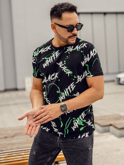 Men's Printed T-shirt Black-Green Bolf 14939A