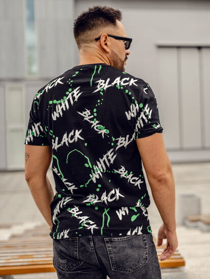 Men's Printed T-shirt Black-Green Bolf 14939A