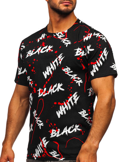 Men's Printed T-shirt Black-Red Bolf 14939