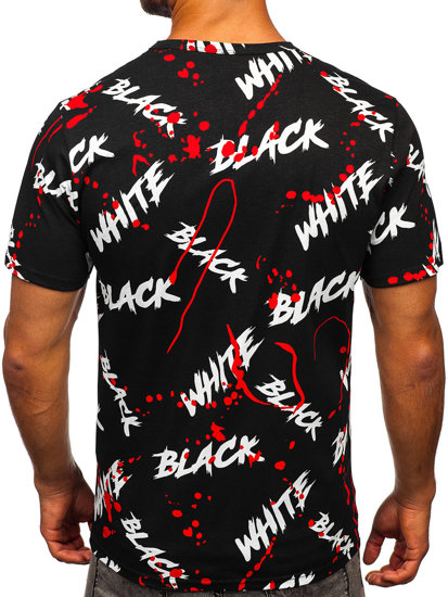 Men's Printed T-shirt Black-Red Bolf 14939