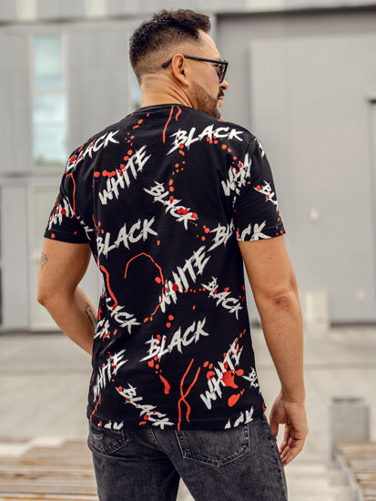 Men's Printed T-shirt Black-Red Bolf 14939A