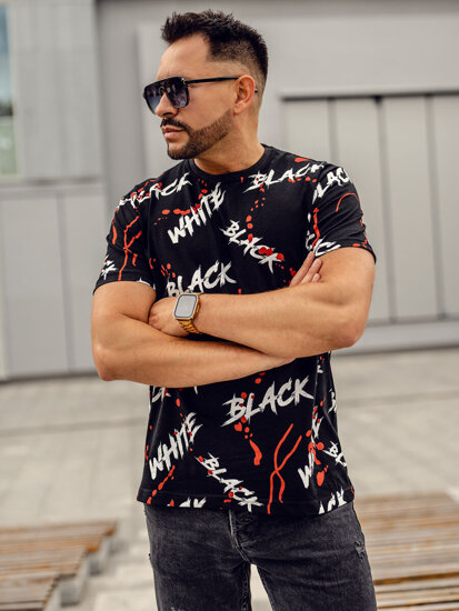 Men's Printed T-shirt Black-Red Bolf 14939A