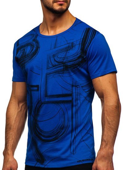 Men's Printed T-shirt Blue Bolf KS2525T