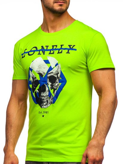 Men's Printed T-shirt Green-Neon Bolf Y70011