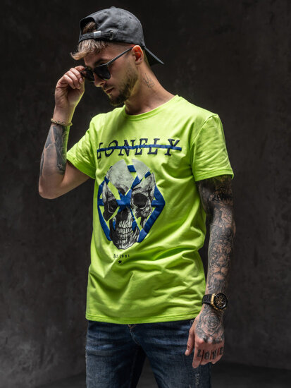 Men's Printed T-shirt Green-Neon Bolf Y70011