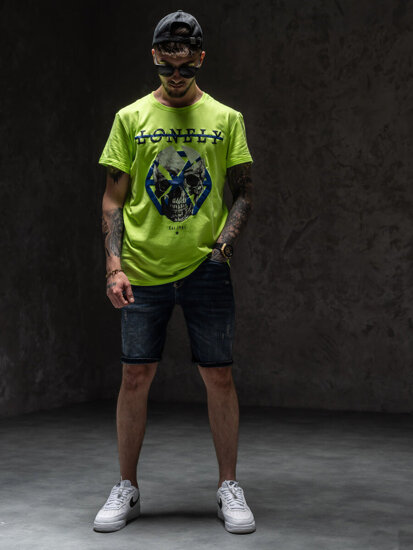 Men's Printed T-shirt Green-Neon Bolf Y70011