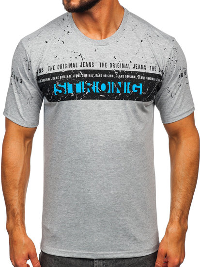 Men's Printed T-shirt Grey Bolf 14204