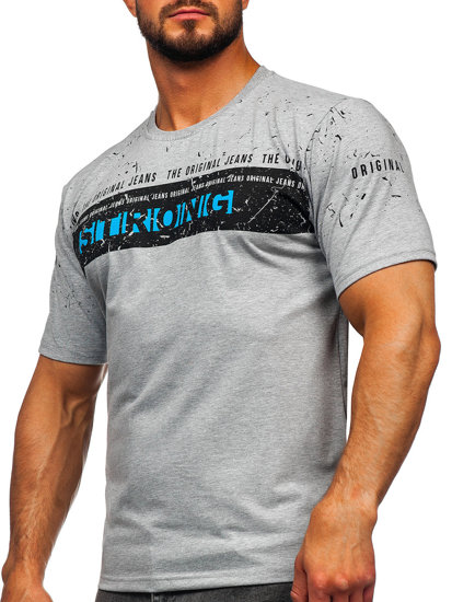 Men's Printed T-shirt Grey Bolf 14204