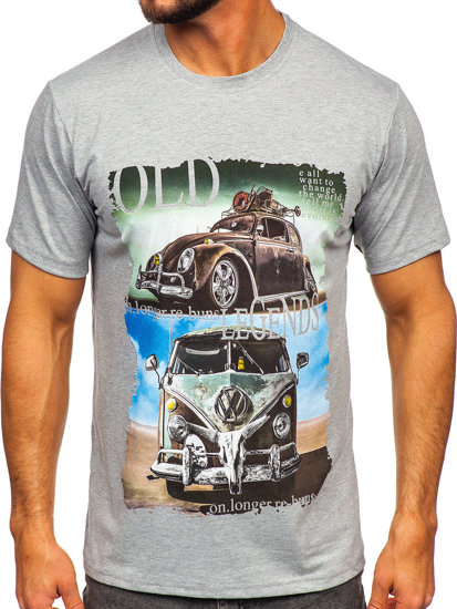 Men's Printed T-shirt Grey Bolf 14496