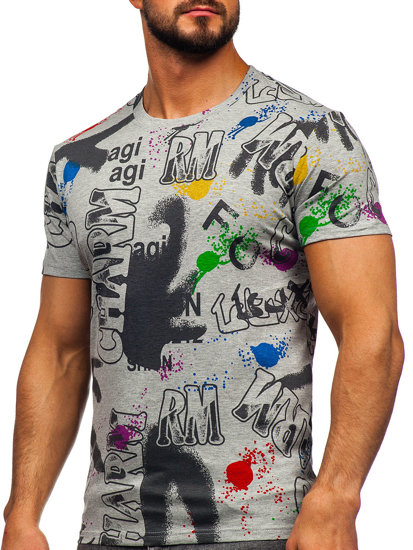 Men's Printed T-shirt Grey Bolf 8T967