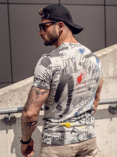 Men's Printed T-shirt Grey Bolf 8T967