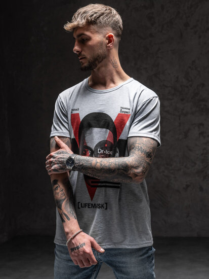 Men's Printed T-shirt Grey Bolf KS2552