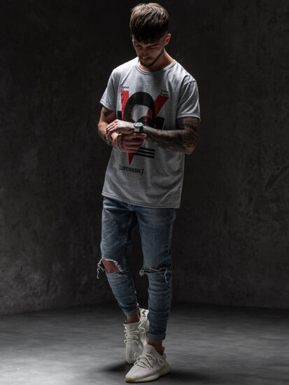 Men's Printed T-shirt Grey Bolf KS2552