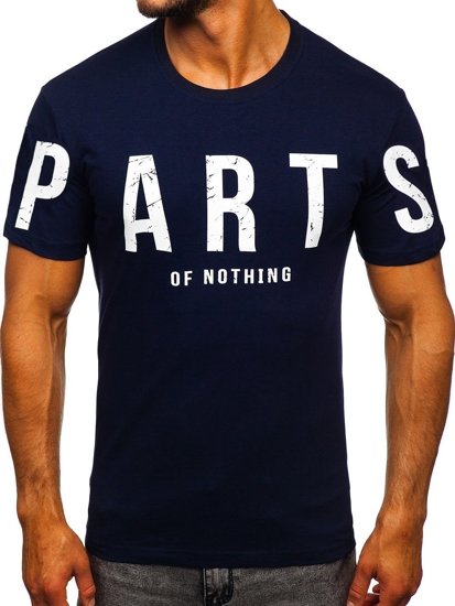 Men's Printed T-shirt Navy Blue Bolf 1180