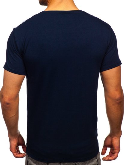 Men's Printed T-shirt Navy Blue Bolf Y70006