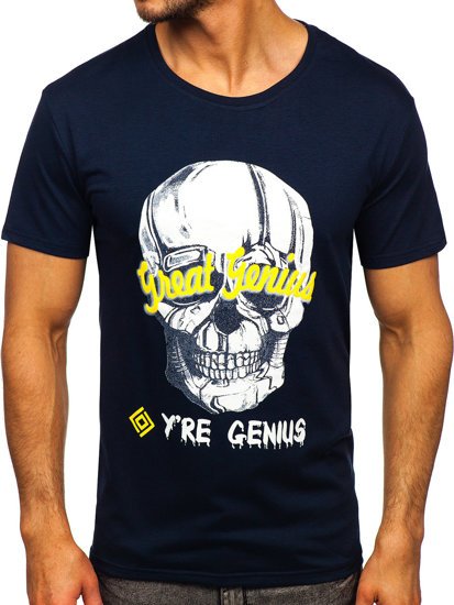 Men's Printed T-shirt Navy Blue Bolf Y70012