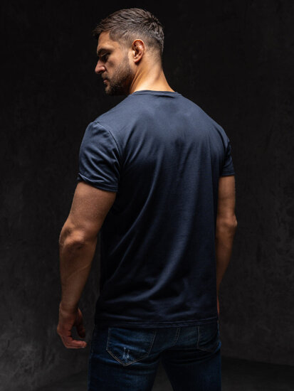 Men's Printed T-shirt Navy Blue Bolf Y70012