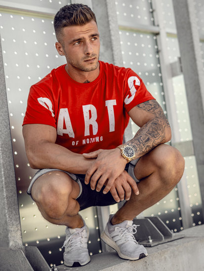 Men's Printed T-shirt Red Bolf 1180A