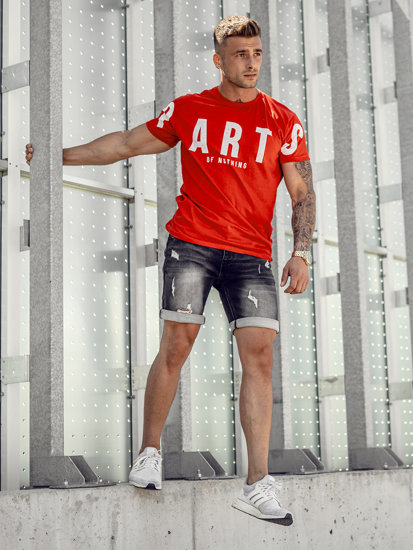 Men's Printed T-shirt Red Bolf 1180A