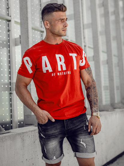 Men's Printed T-shirt Red Bolf 1180A