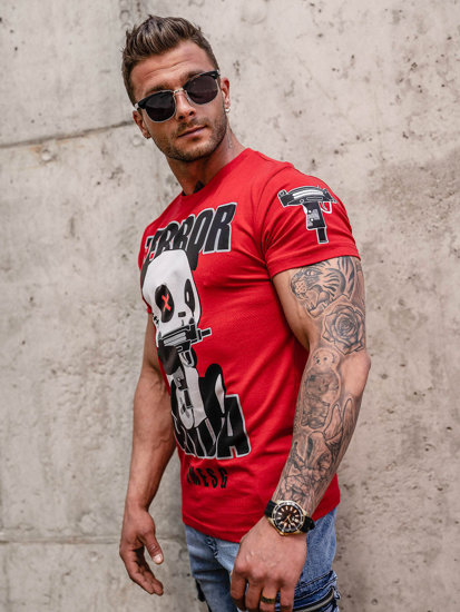 Men's Printed T-shirt Red Bolf 2291A